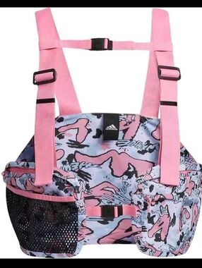 Rare: Adidas Pink & Light Blue Graphic Chest Bag Adult Small NWT